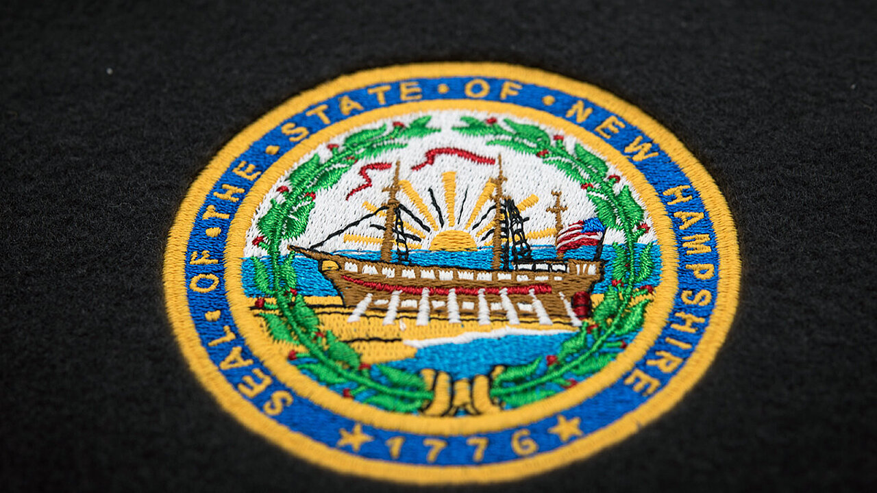 New Hampshire state logo embroidered with Madeira threads